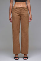 faux suede pants, camel suede trousers, brown straight leg pants, soft suede bottoms, women’s fall pants, neutral faux suede outfit, chic suede trousers, brown wide leg pants, luxe suede fashion, camel fall outfit, cozy chic pants, suede fabric pants women