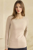 women’s ribbed long sleeve top, fitted ribbed top, women’s basic long sleeve top, everyday long sleeve top, ribbed knit top, layering top women, fitted long sleeve shirt, casual long sleeve top, wardrobe staple top, women’s basic tee, stretchy ribbed top, minimalist long sleeve top, boutique basic top, women’s casual top, essential long sleeve top