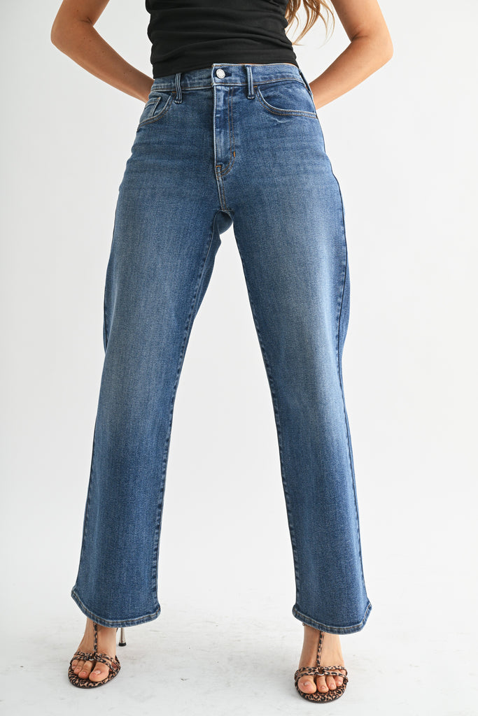 Just Black Loose Straight With Regular Hem medium wash