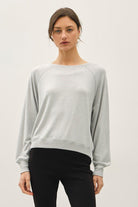 long sleeve boxy heather grey sweatshirt