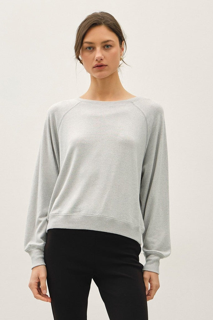 long sleeve boxy heather grey sweatshirt