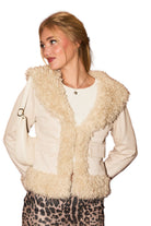 faux shearling jacket, cream jacket, sherpa trim jacket, faux suede jacket, cozy fall jacket, cream shearling coat, faux fur trim jacket, trendy fall outerwear, winter jacket women, chic neutral jacket