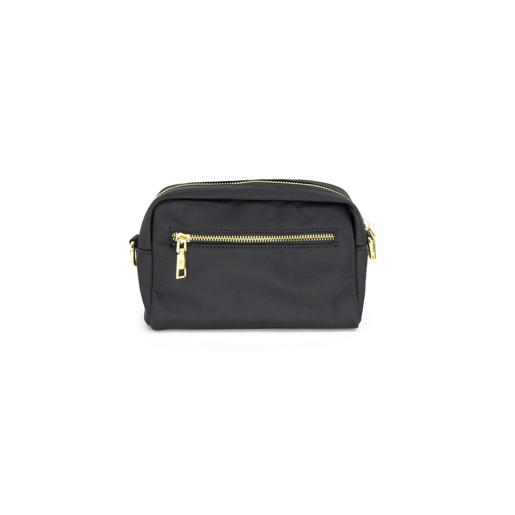 Nylon Belt Bag Black. This nylon belt bag is the perfect everyday accessory for when you're on the go, featuring a removable strap and zip top closure.