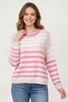 Striped sweater with crew neckline and relaxed fit