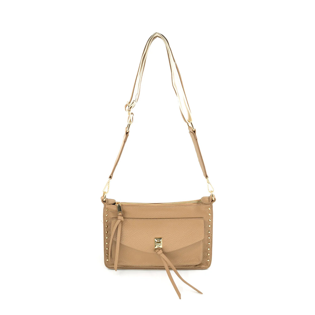 studded leather cross body handbag