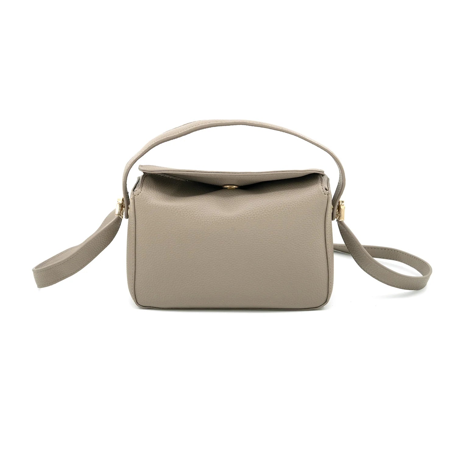 Beige handbag with a strap on a white background