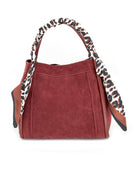 BC Handbags Gianna Scarf Accent Mini Bag in Burgundy, front view