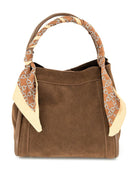 BC Handbags Gianna Scarf Accent Mini Bag in Chocolate, front view
