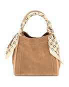 BC Handbags Gianna Scarf Accent Mini Bag in Tan, front view