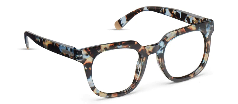 Harlow Glasses Blue Quartz. Harlow's chunky frame is an oversized soft square that comes with gold temple caps to complete this vintage-inspired look, you'll make a chic statement every time.