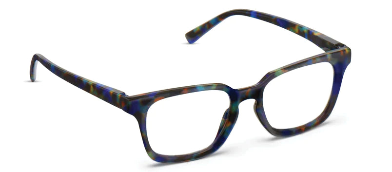 Bowie Glasses Cobalt Turquoise. Classic with a twist. Bowie combines a soft square shape and keyhole nose bridge with a beveled edge for added dimension and intrigue. This timeless frame goes with just about everything.