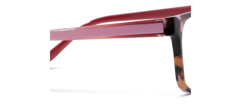 Sycamore Glasses Pink Botanico. Show up and show out in Sycamore with pink botanico fronts with a matching pink finish on the temples. The details of these frames exude boldness and sophistication.