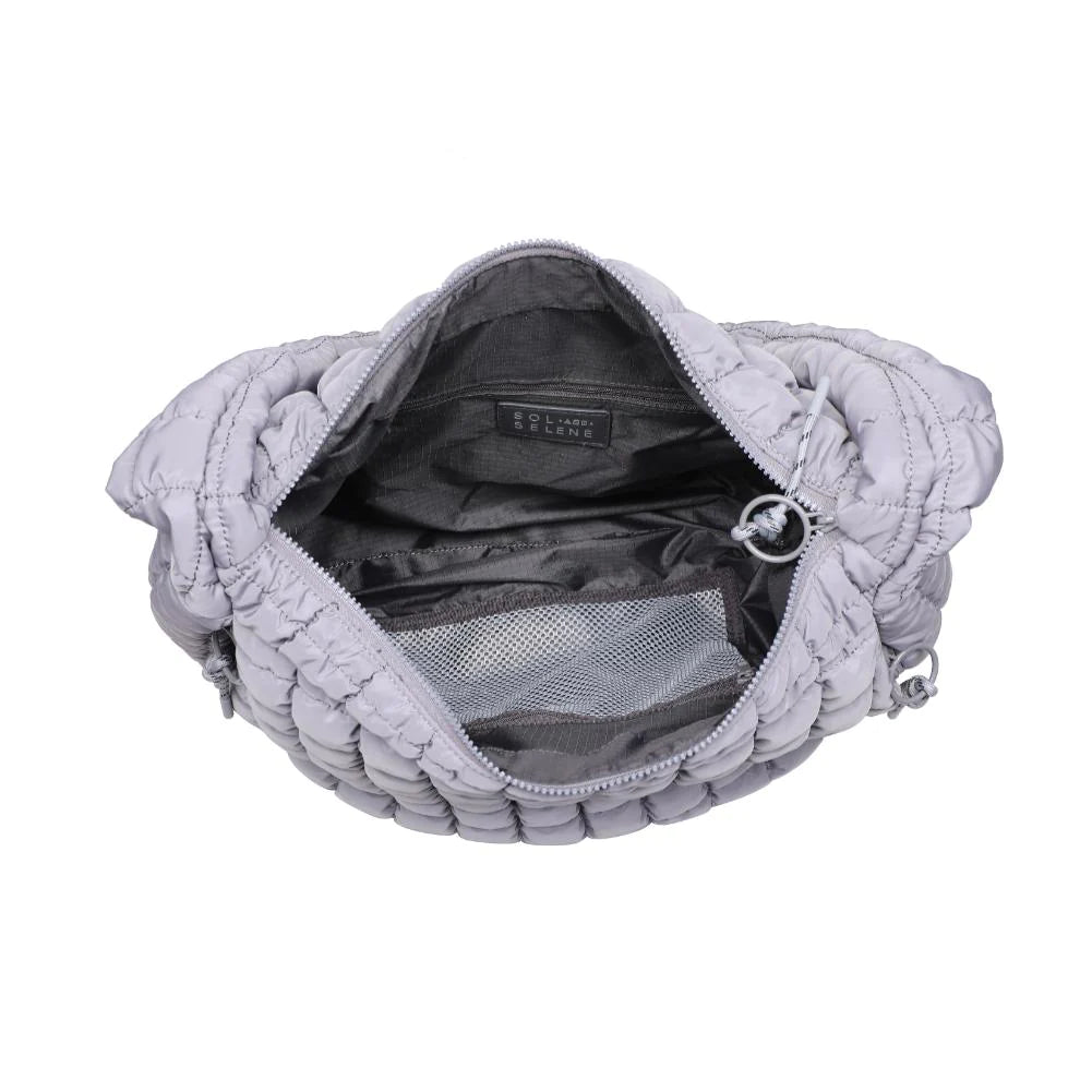 Sol & Selene Revive Tote Grey. Revive your style with the Revive Tote. Crafted with utmost attention to detail, this chic and versatile bag combines functionality with a trendy design. Elevate your look and carry all your essentials in style with this must-have bag.