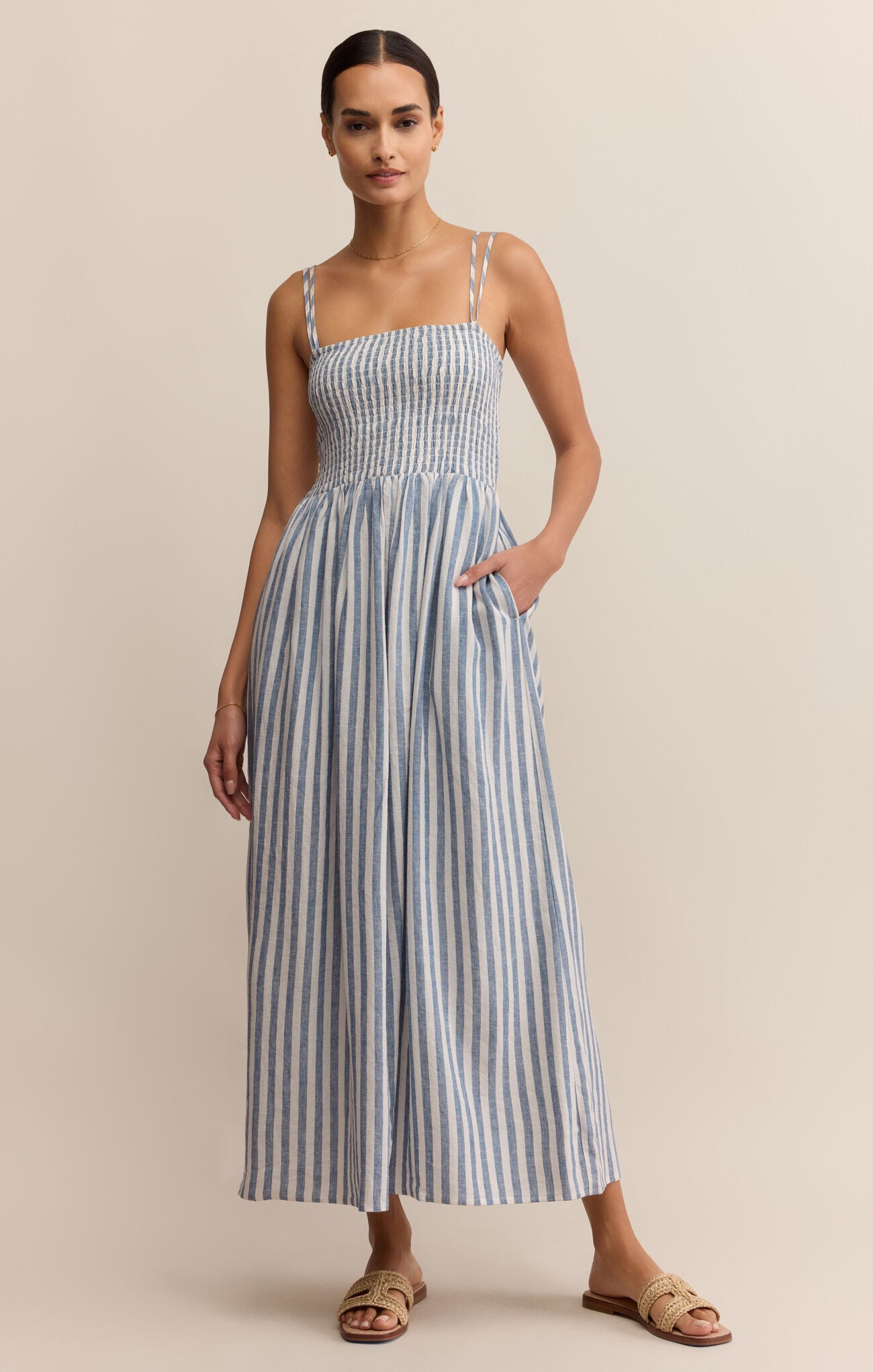 z supply midi dress Nadine Striped Midi Dress