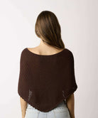 Moonbeam Short Boat Neck Poncho Sweater in Brown, back view