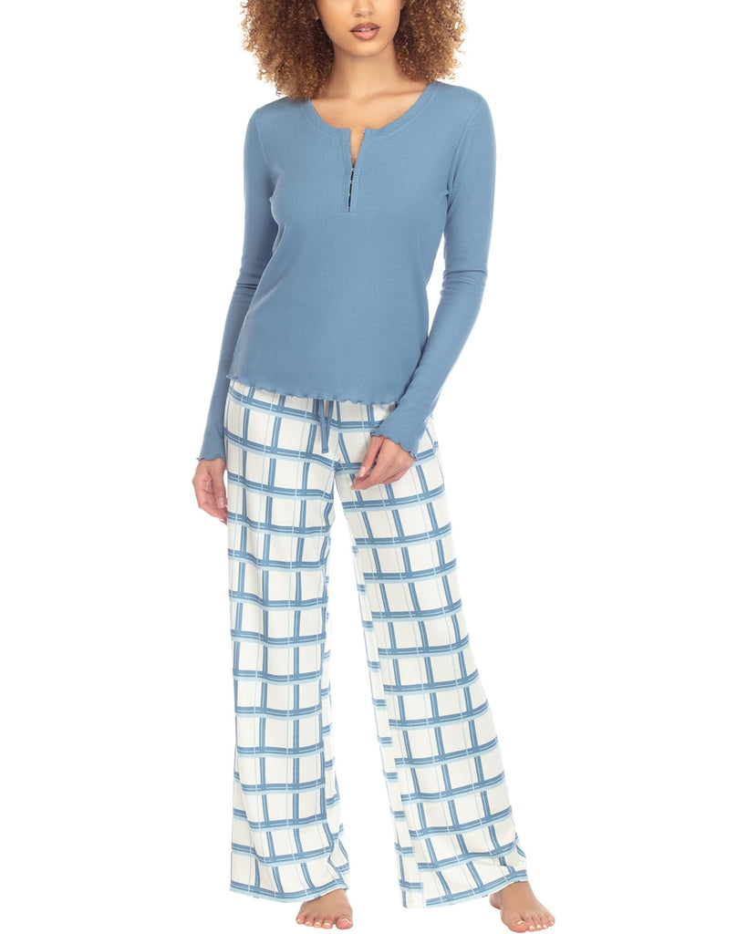 Honeydew Snowed In PJ Set Peppermint Plaid. Sleep sweetly in waffle-knit pajamas featuring a lettuce-edge top paired with matching plaid pants for the ultimate cozy and comfortable look and feel.
