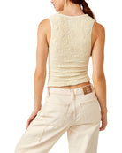 Free People Love Letter Sweetheart Ivory. Textured in blooms and topped with the sweetest of necklines, this fitted top adds loads of charm to lots of looks. Elevate your everyday look with its subtle yet captivating details.