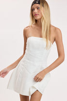 Strapless mini dress with structured silhouette