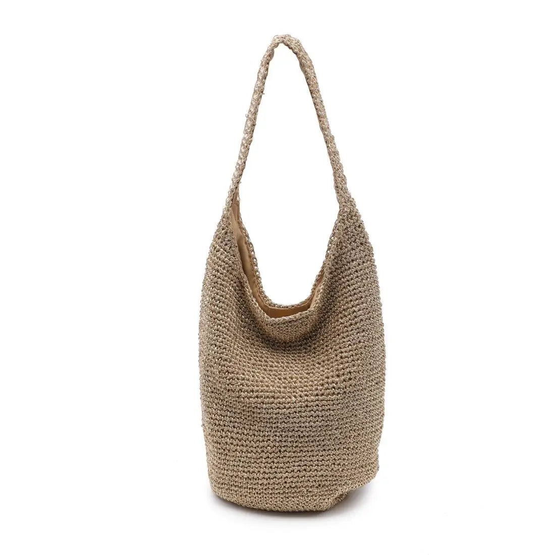 woven shoulder bag, straw shoulder bag, slouchy woven bag, boutique woven purse, casual summer handbag, textured shoulder bag, beach style handbag, women’s woven purse, relaxed shoulder bag, everyday woven tote