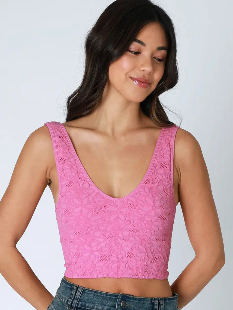 Niki Biki Lace V-Neck Tank Crocus Niki Biki Lace V-Neck Tank Crocus