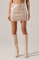 sequin mini skirt, champagne sequin skirt, sparkly party skirt, holiday outfit women, shimmer mini skirt, metallic skirt, night out outfit, glam sequin fashion, high rise mini, champagne sparkle skirt,