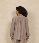 Vintage Havana Cord Button Down in Cocoa Luxe, back view