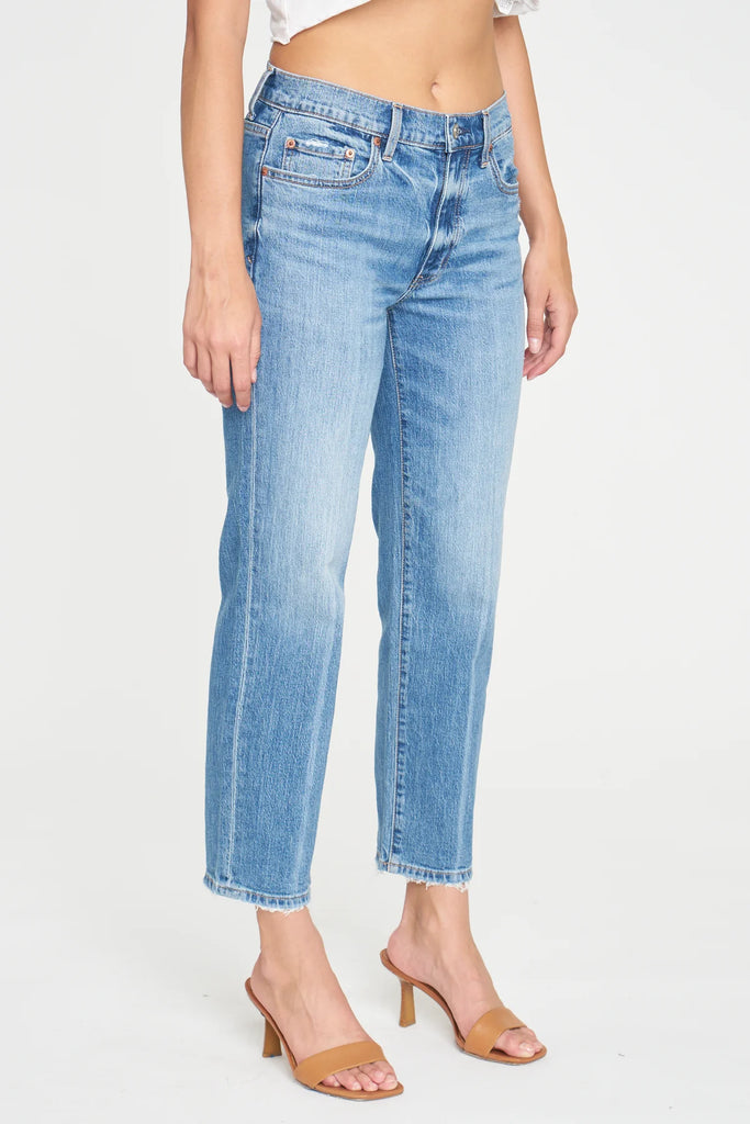 Daze Backstage Jean Loyalty. The Backstage jean is easy to dress up with universally flattering features like a midrise waist, slightly cropped hem, a tailored center crease on the legs. Constructed in "Just Right" denim, it is mostly rigid, but with a touch of stretch.