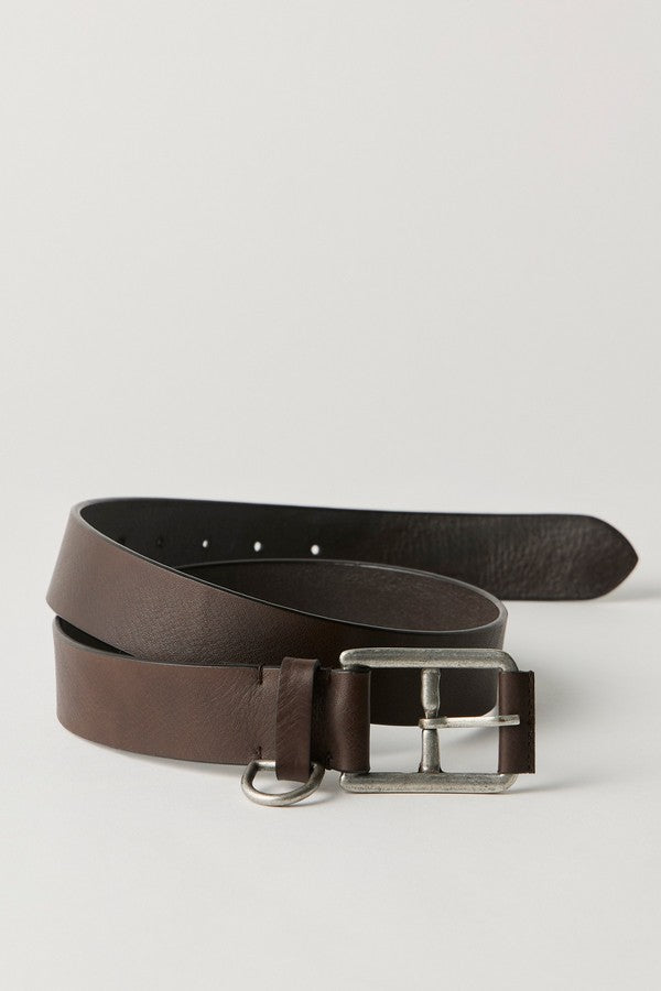 Free People Brooklyn Belt in Bitter Bark, coiled view