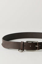 Free People Brooklyn Belt in Bitter Bark, buckle and strap laid out