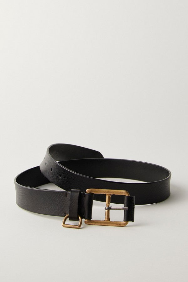 Free People Brooklyn Belt in Black, coiled view