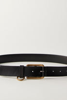 Free People Brooklyn Belt in Black, buckle and strap laid out