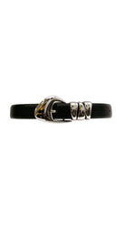 Alexa Koi Western Belt With Triple Hardware in Black-Silver, front view