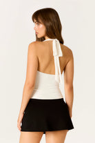 Cotton Candy LA Halter Neck Top in Bone, back view