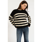 Carlylee Everyday Sweater in yellow and cream with a classic crew neckline and cozy knit design