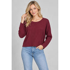 Basic Round Neck Pullover with a fitted silhouette, lightweight knit, classic round neckline, and clean front seam detailing.