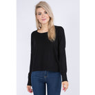 Basic Round Neck Pullover with a fitted silhouette, lightweight knit, classic round neckline, and clean front seam detailing.