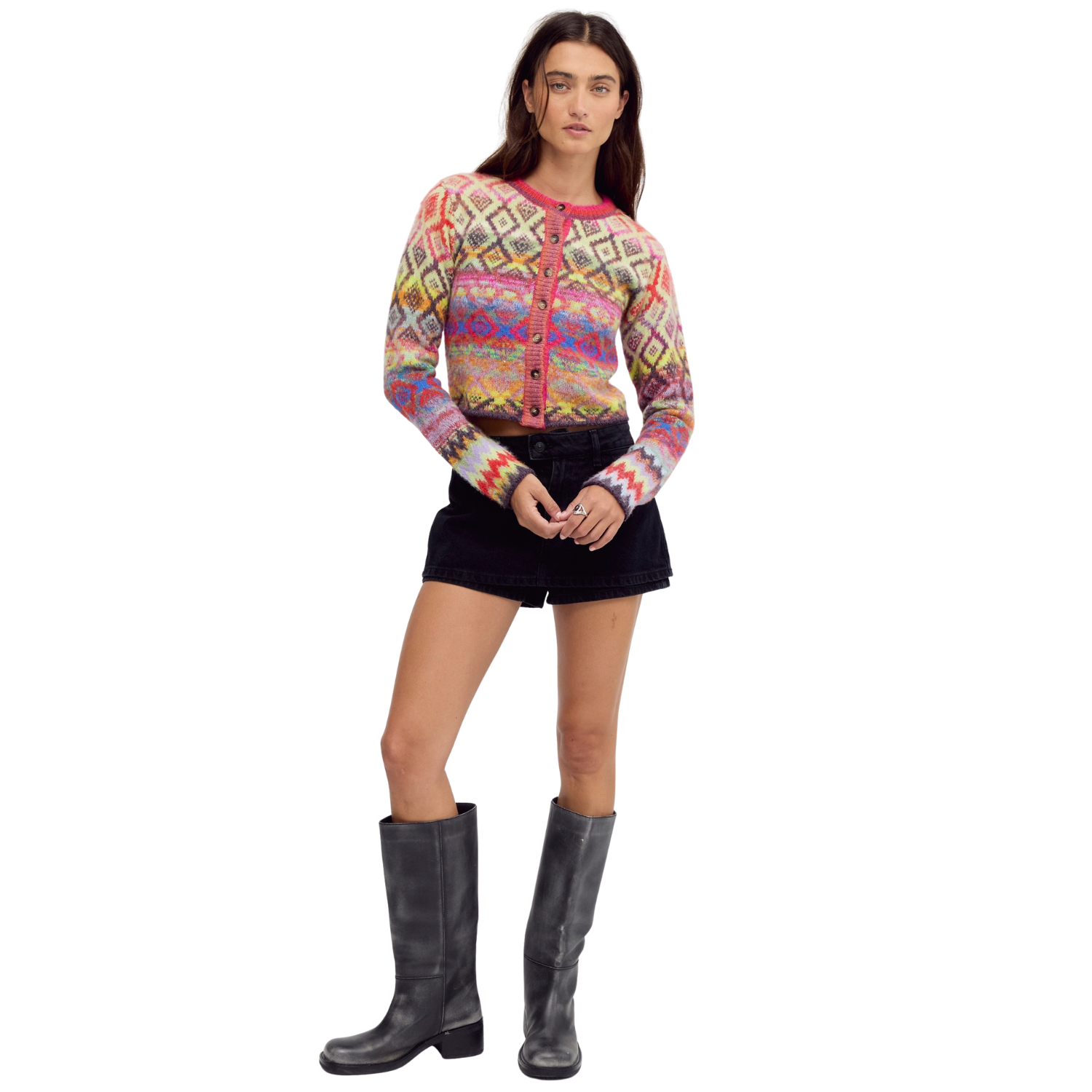Free People Skye Patterned Cardigan-Free People-FP-OB2672166-6024