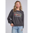 Grateful Dead Tis The Season Pullover in Fresh Gravel with colorful holiday dancing bears graphic and long sleeves