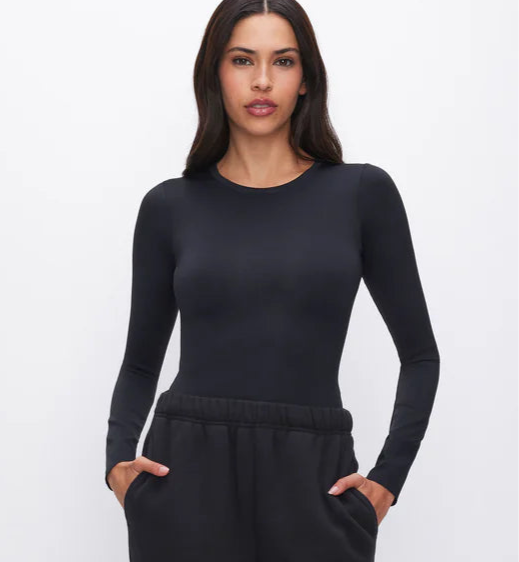 Good American Scuba crew bodysuit black