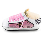 Golden Pooch Plush Dog Toy. This parody take on the iconic tennis shoe is not only jaw-dropping, it’s also drool-inducing! Just like the original, the plush white exterior is sure to become more authentic-looking with age. Unlike the original, this one features a delightful squeaker inside that will instantly make it a favorite with your furry fashionista!