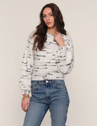 heartloom everly white and black space dye sweater