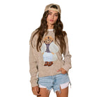 teddy bear sweater, graphic knit sweater women, cozy statement sweater, playful sweater women, casual knit sweater, women’s graphic sweater, fall sweater women, cute everyday sweater