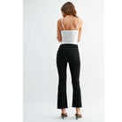 High-Rise Cropped Demi Flare Jeans feature a slim fit through the hips and thighs with a gently flared leg. The cropped silhouette and comfortable stretch offer a flattering, modern denim look