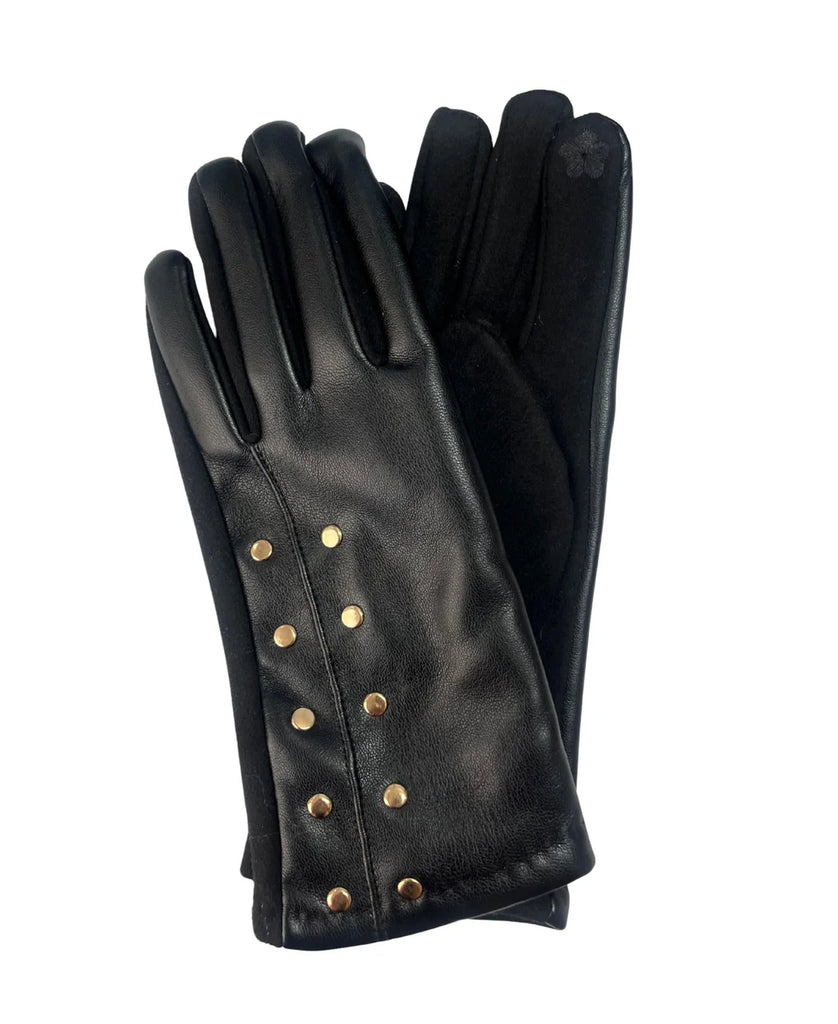 women’s gloves, studded gloves, winter accessories, chic gloves, stylish gloves, cold weather fashion, sleek winter gloves, trendy gloves, fall winter essentials, Whim accessories, touch screen gloves, cute touch screen goves