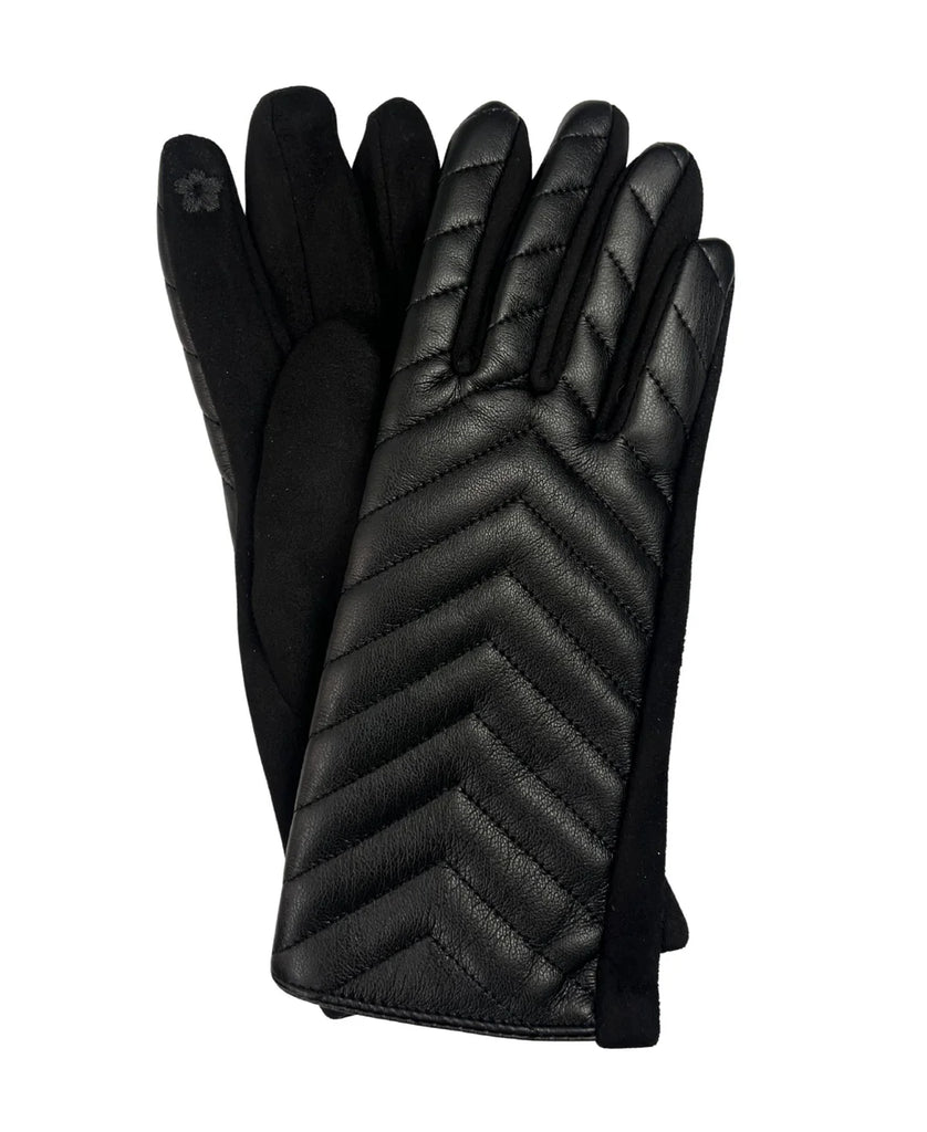 women’s gloves, quilted gloves, chevron gloves, winter accessories, cold weather gloves, chic gloves, cozy winter style, Whim accessories, stylish gloves, trendy gloves