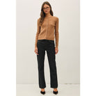 Women's fine cable knit cardigan with a crew neckline, button-up front, long sleeves, and slim-fit silhouette