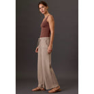 Women's ultra-soft sweater knit wide leg pants with a drawstring waistband and relaxed fit