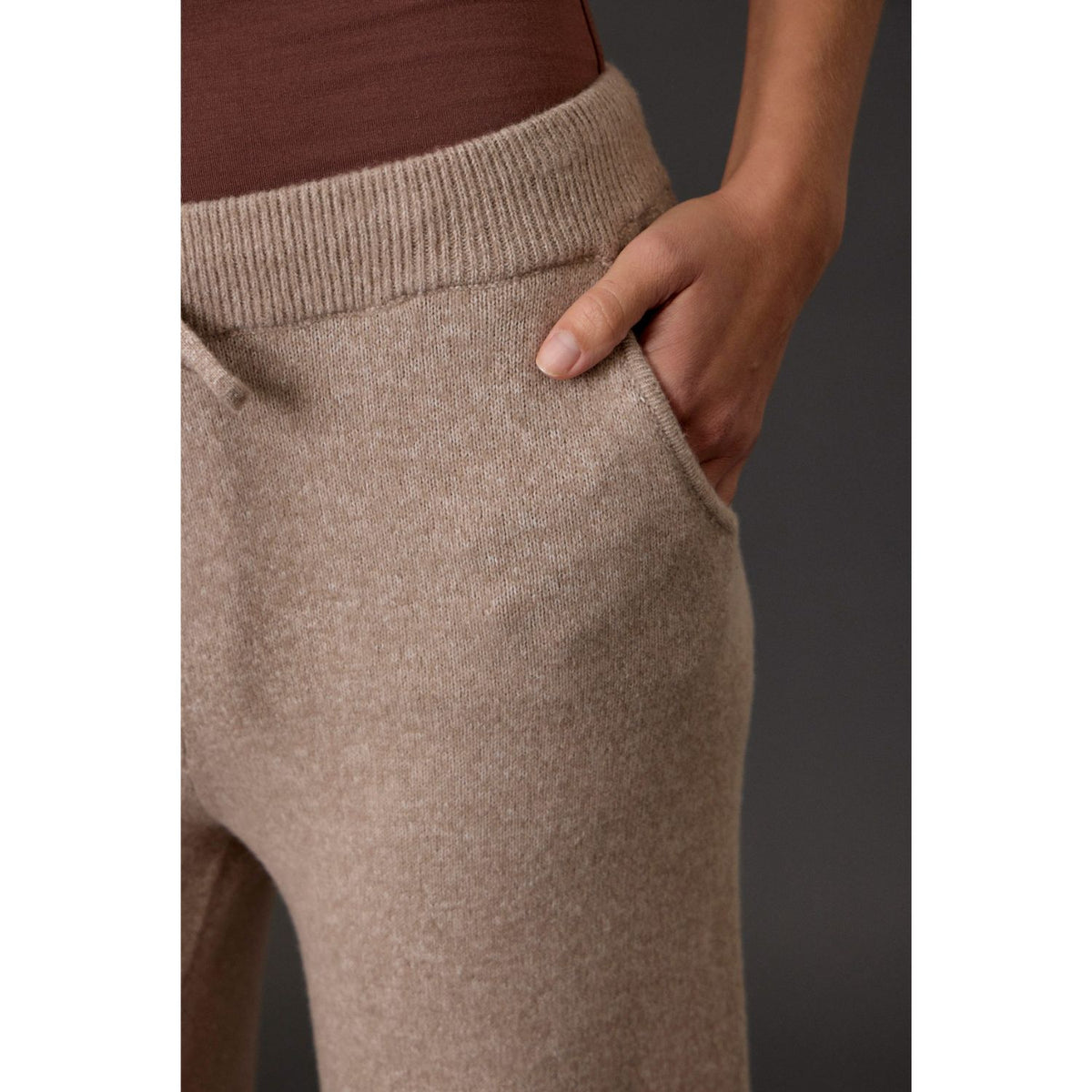 Women's ultra-soft sweater knit wide leg pants with a drawstring waistband and relaxed fit