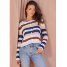 Multi Striped Sweater Cardigan-EC11661-ILLA ILLA