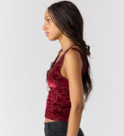Free People Loved You First Velvet Lace in Cabernet, side view